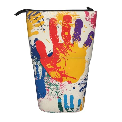 JKSEEPYN Teleskop-Federmäppchen, Stiftetasche, Frohe Weihnachten, 1 Drucke, niedlicher Bleistift-Organizer, tragbares Federmäppchen für Schule, Büro, Reisen, Handdruck, Einheitsgröße, Schulranzen von JKSEEPYN