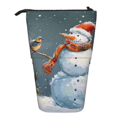 JKSEEPYN Teleskop-Federmäppchen, Stiftetasche, Frohe Weihnachten, 1 Drucke, niedlicher Bleistift-Organizer, tragbares Federmäppchen für Schule, Büro, Reisen, Merry Christmas 1, Einheitsgröße von JKSEEPYN