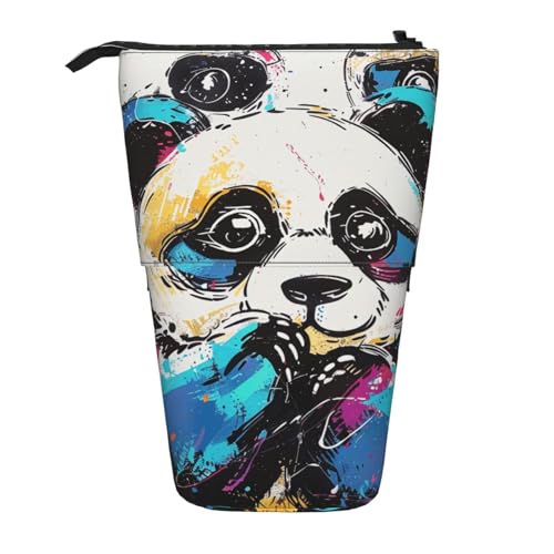 JKSEEPYN Teleskop-Federmäppchen, Stiftetasche, Glühwürmchen und Laternen-Drucke, niedlicher Bleistift-Organizer, tragbares Federmäppchen für Schule, Büro, Reisen, Panda, Einheitsgröße, Schulranzen von JKSEEPYN
