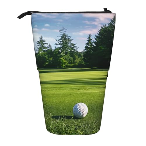 JKSEEPYN Teleskop-Federmäppchen, Stiftetasche, Gothic-Rosen-Drucke, niedlicher Bleistift-Organizer, tragbares Federmäppchen für Schule, Büro, Reisen, Golfplatz Rasen, Einheitsgröße, Schulranzen von JKSEEPYN