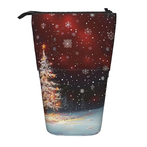 JKSEEPYN Teleskop-Federmäppchen, Stiftetasche, Komposition in Rot, Gelb, Blau und Schwarz, niedlicher Bleistift-Organizer, tragbare Bleistifttasche für Schule, Büro, Reisen, Weihnachten, Einheitsgröße von JKSEEPYN