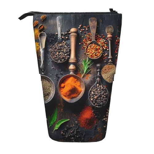 JKSEEPYN Teleskop-Federmäppchen, Stiftetasche, tropisches Strand-Pflanzen-Thema, niedlicher Bleistift-Organizer, tragbares Federmäppchen für Schule, Büro, Reisen, Gewürze, Einheitsgröße, Schulranzen von JKSEEPYN