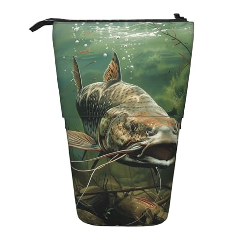 JKSEEPYN Teleskop-Federmäppchen, Stifttasche, Wildblumen-Motiv, Sonnenblumen-Drucke, niedlicher Bleistift-Organizer, tragbare Bleistifttasche für Schule, Büro, Reisen, Unterwasserwelse, Einheitsgröße von JKSEEPYN