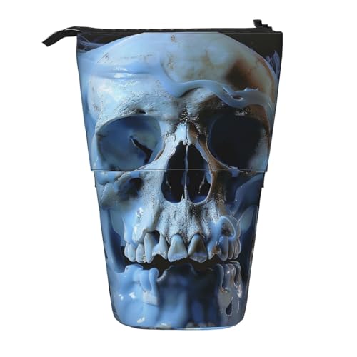 JKSEEPYN Teleskop-Federmäppchen, Stifttasche, Wildblumen-Motiv, Sonnenblumen-Drucke, niedlicher Bleistift-Organizer, tragbare Bleistifttasche für Schule, Büro, Reisen, totenkopf, Einheitsgröße von JKSEEPYN