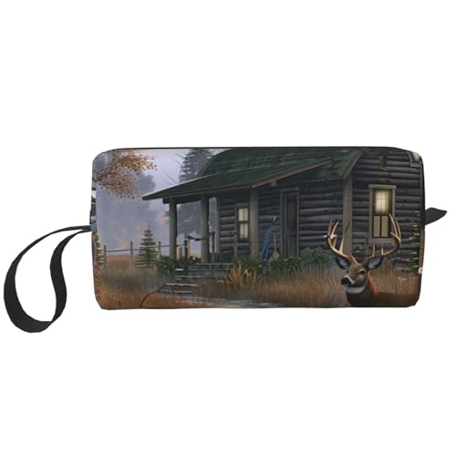 Kauai Kosmetiktasche mit Hawaii-Aufdruck, Make-up-Tasche für Damen, Reise-Kulturbeutel, Zubehör, Organizer mit Griff, Reißverschluss, Ferienhaus Hirschjagd, Einheitsgröße, Kosmetiktasche von JKSEEPYN