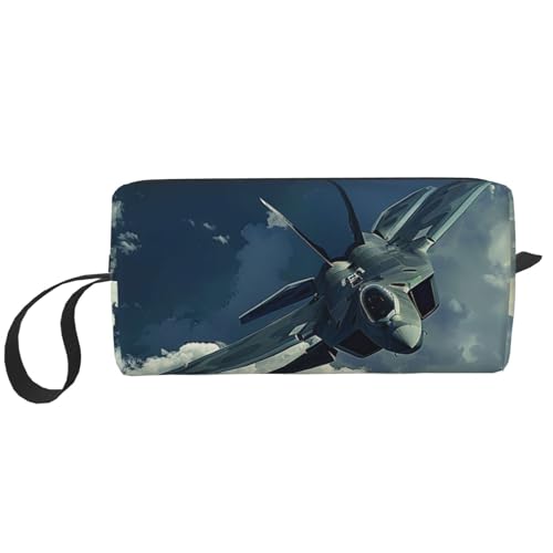 Kilauea Kosmetiktasche mit Vulkanaufdruck, Make-up-Tasche für Damen, Reise-Kulturbeutel, Zubehör, Organizer mit Griff, Reißverschluss, Flugzeug, Einheitsgröße, Kosmetiktasche von JKSEEPYN