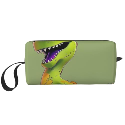 Kosmetiktasche für Damen, Motiv: Sonnenuntergang, Ozean, für Reisen, Kulturbeutel, Zubehör, Organizer mit Griff, Reißverschluss, Cartoon Dinosaurier, Einheitsgröße, Kosmetiktasche von JKSEEPYN