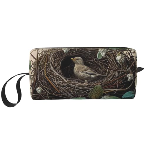 Kosmetiktasche für Damen, Motiv: Sonnenuntergang, Ozean, für Reisen, Kulturbeutel, Zubehör, Organizer mit Griff, Reißverschluss, Vogelnest, Einheitsgröße, Kosmetiktasche von JKSEEPYN