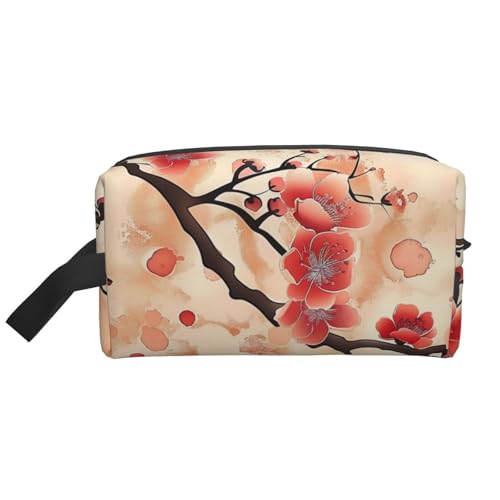 Kosmetiktasche mit Aufschrift "Merry Christmas", für Damen und Mädchen, große Kapazität, Reißverschluss, Kosmetiktasche, Reise-Kulturbeutel, Organizer mit Griff, Japanisches Pflaumenblumen Kosmetiktasche mit Aufschrift "Merry Christmas", für Damen und Mädchen, große Kapazität, Reißverschluss, Kosmetiktasche, Reise-Kulturbeutel, Organizer mit Griff, Japanisches Pflaumenblumen von JKSEEPYN
