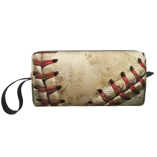Kosmetiktasche mit Bierblasendruck, Make-up-Tasche für Damen, Reise-Kulturbeutel, Zubehör, Organizer mit Griff, Reißverschluss, Baseball 1, Einheitsgröße, Kosmetiktasche von JKSEEPYN