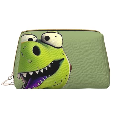 Kosmetiktasche mit Cartoon-Dinosaurier-Motiv, für Damen, Mutter, große PVC-Leder, Reise-Make-up-Tasche, niedliches Geschenk, Kulturbeutel mit Reißverschluss, weiß, Einheitsgröße, Kosmetiktasche von JKSEEPYN