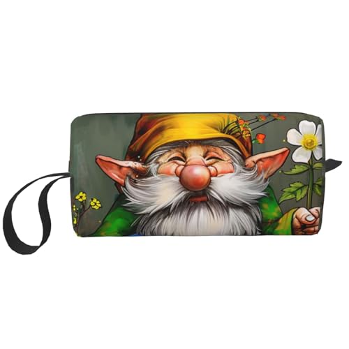 Kosmetiktasche mit Glühwürmchen und Laternenaufdruck, Make-up-Tasche für Damen, Reise-Kulturbeutel, Zubehör, Organizer mit Griff, Reißverschluss, Niedlicher Zwerg 1, Einheitsgröße, Kosmetiktasche von JKSEEPYN