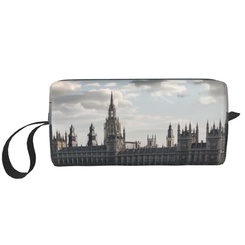 Kosmetiktasche mit Meerjungfrauen-Drucken, Make-up-Tasche für Damen, Reise-Kulturbeutel, Zubehör, Organizer mit Griff, Reißverschluss, london, Einheitsgröße, Kosmetiktasche von JKSEEPYN