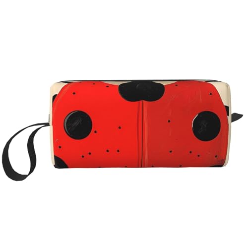 Kosmetiktasche mit Meerjungfrauen-Drucken, Make-up-Tasche für Damen, Reise-Kulturbeutel, Zubehör, Organizer mit Griff, Reißverschluss, marienkäfer, Einheitsgröße, Kosmetiktasche von JKSEEPYN