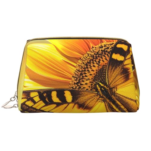 Kosmetiktasche mit Sonnenblumen-Motiv, bedruckt, für Damen, Mutter, große PVC-Leder, Reise-Make-up-Tasche, niedliches Geschenk, Kulturbeutel mit Reißverschluss, weiß, Einheitsgröße, Kosmetiktasche Kosmetiktasche mit Sonnenblumen-Motiv, bedruckt, für Damen, Mutter, große PVC-Leder, Reise-Make-up-Tasche, niedliches Geschenk, Kulturbeutel mit Reißverschluss, weiß, Einheitsgröße, Kosmetiktasche von JKSEEPYN