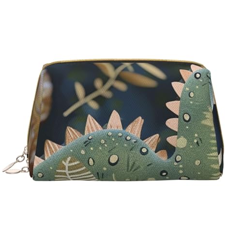 Kosmetiktasche mit niedlichem Dinosaurier-Motiv, für Damen, Mutter, große PVC-Leder, Reise-Make-up-Tasche, niedliches Geschenk, Kulturbeutel mit Reißverschluss, weiß, Einheitsgröße, Kosmetiktasche von JKSEEPYN