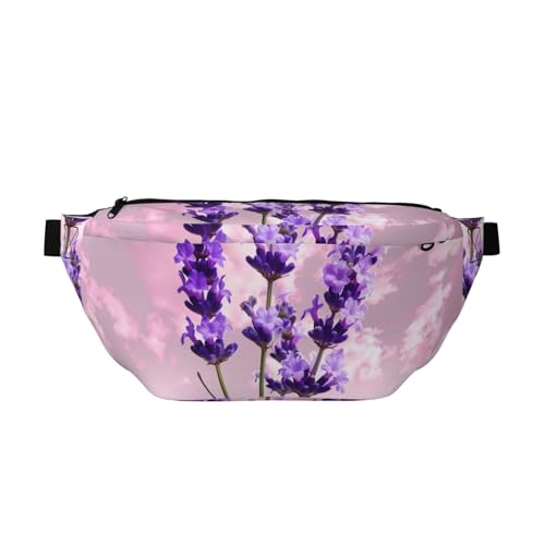 Lemon and Flower Printed Running Waist Bag for Men Women Belt Bag Fanny Packs Chest Bags Travel Hiking Daypack, Lavendelblüte, Einheitsgröße von JKSEEPYN