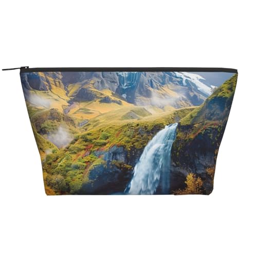 Lila Schmetterling 1 Druck Trapez-Make-up-Tasche Reise-Kosmetik-Organizer mit Schaumstoffpolsterung für Fitnessstudio, Büro und Wochenendausflüge, Bergwasserfall, Einheitsgröße, Kosmetiktasche Lila Schmetterling 1 Druck Trapez-Make-up-Tasche Reise-Kosmetik-Organizer mit Schaumstoffpolsterung für Fitnessstudio, Büro und Wochenendausflüge, Bergwasserfall, Einheitsgröße, Kosmetiktasche von JKSEEPYN