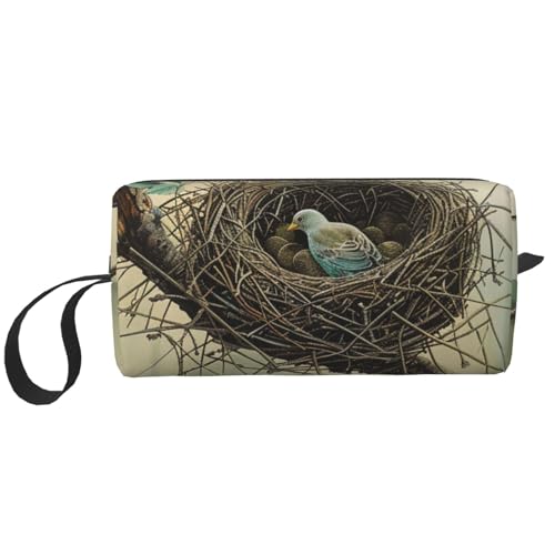 Planet Prints Kosmetiktasche, Make-up-Tasche für Damen, Reise-Kulturbeutel, Zubehör, Organizer mit Griff, Reißverschluss, Vogelhaus für den Außenbereich, Einheitsgröße, Kosmetiktasche von JKSEEPYN