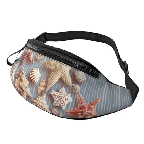 Sunset Hawaiian Palm Tree Printed Chest Pack Waist Bag for Men Women Running Belt Bag Fanny Packs Chest Bags Travel Hiking Daypack, Muschel Weihnachten, Einheitsgröße von JKSEEPYN