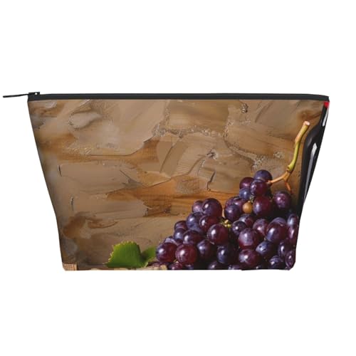Trapez-Make-up-Tasche, Reise-Kosmetik-Organizer mit Schaumstoffpolsterung, für Fitnessstudio, Büro und Wochenendausflüge, Schwarz / Weiß / Rot, Weinflaschen-Korken Trauben, Einheitsgröße Trapez-Make-up-Tasche, Reise-Kosmetik-Organizer mit Schaumstoffpolsterung, für Fitnessstudio, Büro und Wochenendausflüge, Schwarz / Weiß / Rot, Weinflaschen-Korken Trauben, Einheitsgröße von JKSEEPYN