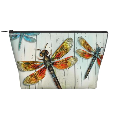 Trapez-Make-up-Tasche mit Entenmotiv, Reise-Kosmetik-Organizer mit Schaumstoffpolsterung für Fitnessstudio, Büro und Wochenendausflüge, Libellenzaun, Einheitsgröße, Kosmetiktasche Trapez-Make-up-Tasche mit Entenmotiv, Reise-Kosmetik-Organizer mit Schaumstoffpolsterung für Fitnessstudio, Büro und Wochenendausflüge, Libellenzaun, Einheitsgröße, Kosmetiktasche von JKSEEPYN