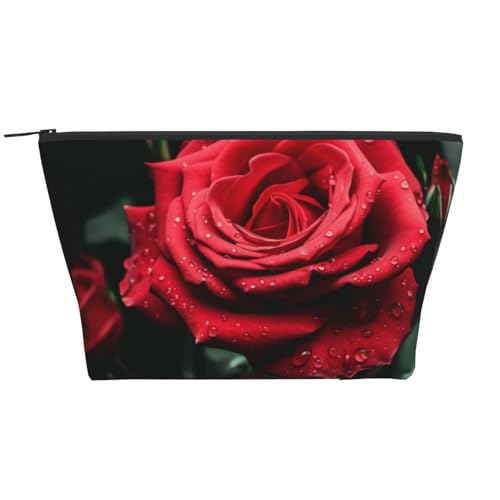 Trapez-Make-up-Tasche mit Totenkopf-Motiv, Reise-Kosmetik-Organizer mit Schaumstoffpolsterung, für Fitnessstudio, Büro und Wochenendausflüge, rote rose, Einheitsgröße, Kosmetiktasche Trapez-Make-up-Tasche mit Totenkopf-Motiv, Reise-Kosmetik-Organizer mit Schaumstoffpolsterung, für Fitnessstudio, Büro und Wochenendausflüge, rote rose, Einheitsgröße, Kosmetiktasche von JKSEEPYN