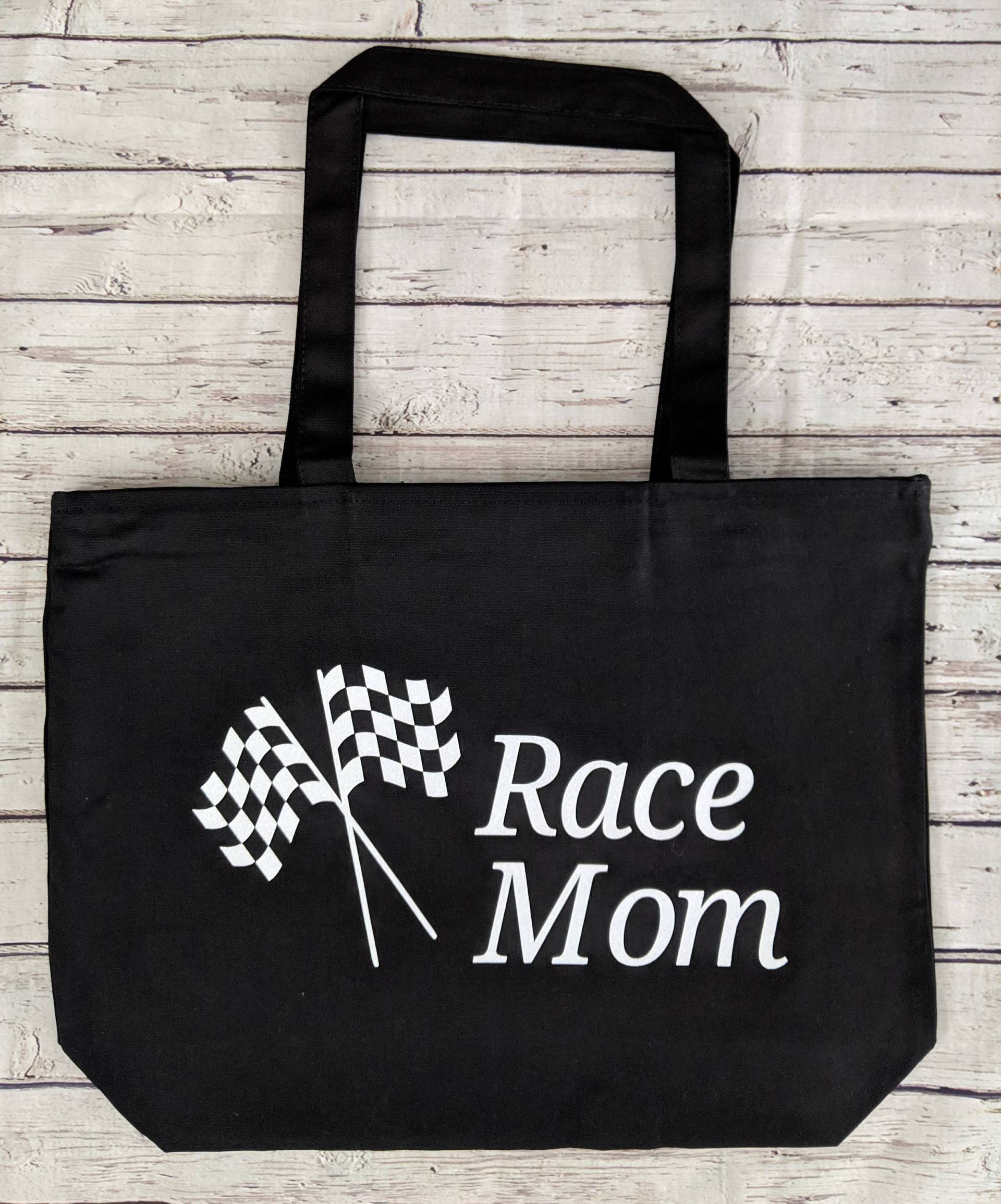 Race Mom Zippered Canvas Einkaufstasche Race Mom Zippered Canvas Einkaufstasche von JKSKboutique