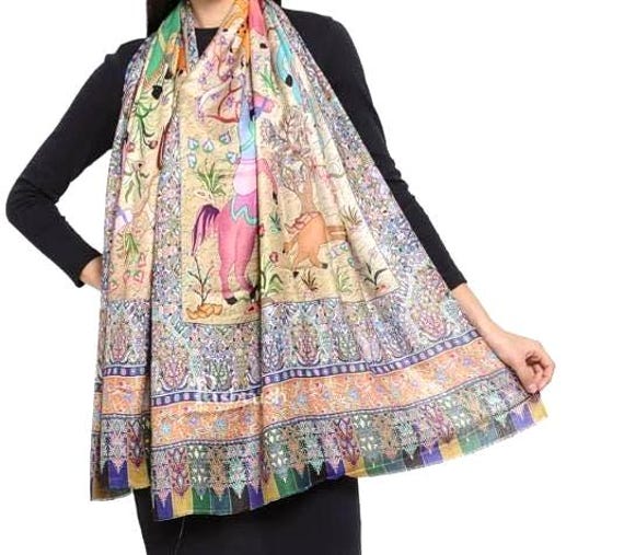 Regal Collection Damen Stola Aus Feiner Weicher Seide, Animal Print Design | 28 X 80Inches von JKSowling
