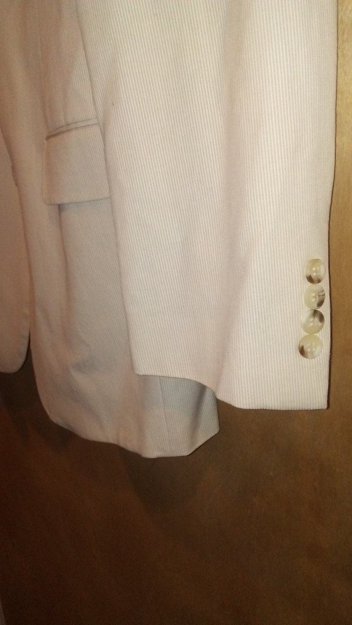 Beige Seersucker Blazer von JKVintageClothing