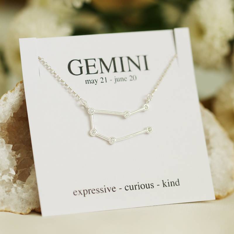 Sterling Silber Sternzeichen Konstellation Halskette, Zwillinge Geburtstagsgeschenk von JKWstudio