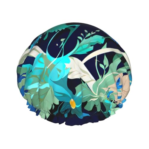 Blaue Libelle, wiederverwendbare Duschhaube für Frauen, doppelte wasserdichte Schichten, Badehut, Haarbehandlung Essentials von JKXUN