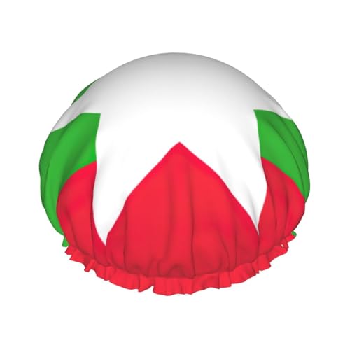 Flagge von Myanmar wiederverwendbare Duschhaube für Frauen, doppelte wasserdichte Schichten Badehut, Haarbehandlung Essentials von JKXUN