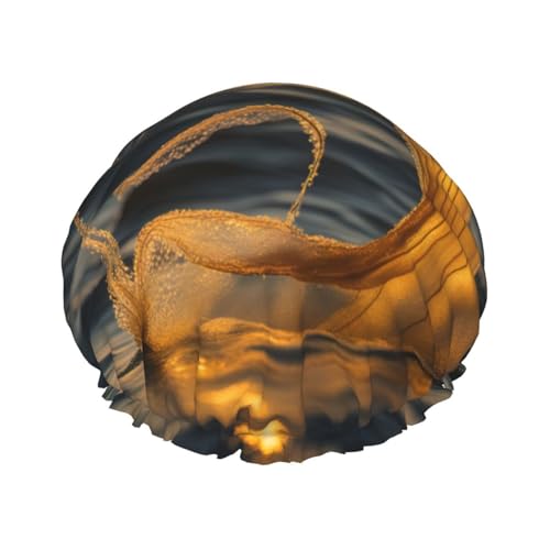 Meerjungfrauenschwanz, wiederverwendbare Duschhaube für Frauen, doppelte wasserdichte Schichten, Badehut, Haarbehandlung Essentials von JKXUN