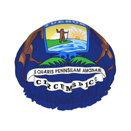 Michigan State Flag Wiederverwendbare Duschhaube für Frauen, doppelte wasserdichte Schichten, Badehut, Haarbehandlung Essentials von JKXUN