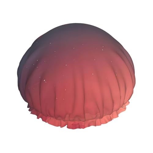 Red Sky at Night Starry Wiederverwendbare Duschhaube für Frauen, doppelte wasserdichte Schichten Badehut, Haarbehandlung Essentials von JKXUN
