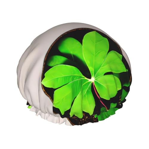 St Patricks Day Leaves Wiederverwendbare Duschhaube für Frauen, doppelte wasserdichte Schichten Badehut, Haarbehandlung Essentials von JKXUN