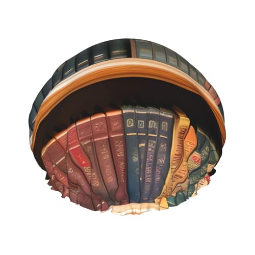 library bookshelf wiederverwendbare Duschhaube für Frauen, doppelte wasserdichte Schichten, Badehut, Haarbehandlungszubehör von JKXUN