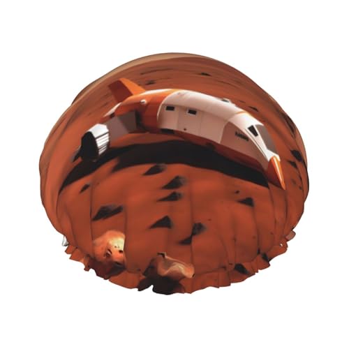 mars planet wiederverwendbare Duschhaube für Frauen, doppelte wasserdichte Schichten, Badehut, Haarbehandlung Essentials von JKXUN