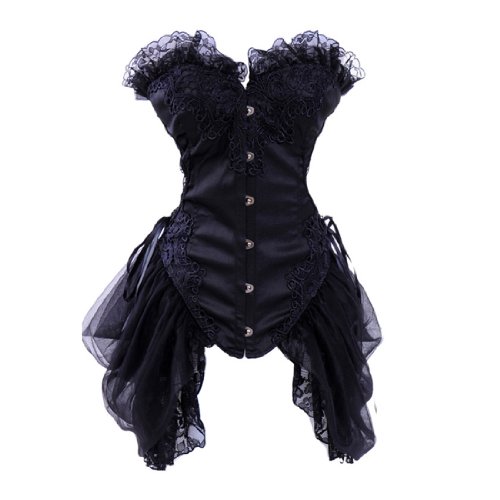 JL Corset Corsage Korsett Halloween Vampir Kostüm Damen Schwarz EUR(38-40) XL von JL Corset