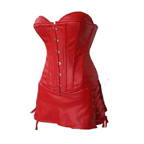 JL Corset Rot Kunstleder Vollbrust Corsage Korsett Mini-Rock EUR(36-38) L von JL Corset