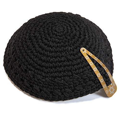 JL Kippha's Klassische Strick 17 cm schward Cotton Kippah jüdischen Traditionelle Kippa Yarmulke Runde von JL Kippha's
