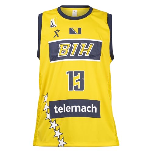 Dzanan Musa 13 Bosnien-Herzegowina Basketball Gelbes Trikot Sport Retro Top L von JL Sport