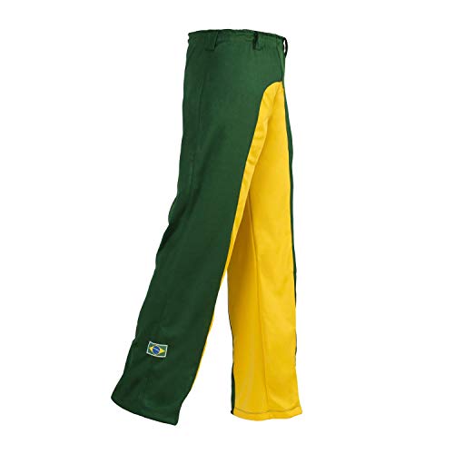 JL Sport Authentische Brasilianische Capoeira Kampfsport Unisex Hosen (Grün Und Gelb) - S von JL Sport