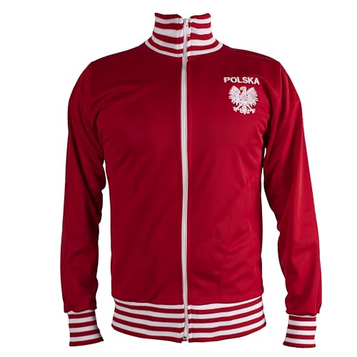 JL Sport Polen/Polska Jacke Retro Fußball Anzug mit Reißverschluss Jacke - S von JL Sport