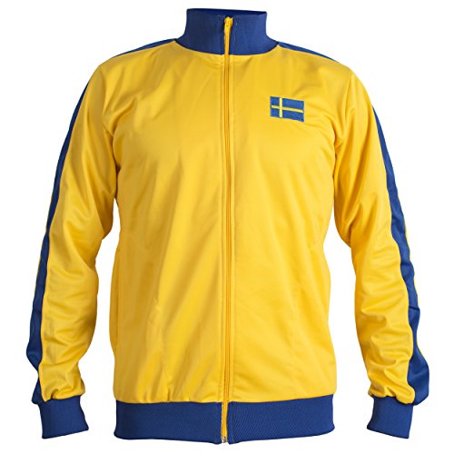 JL Sport Schweden Sverige 1970 Retro Nationale Swedese Fußballjacke Anzug - L von JL Sport