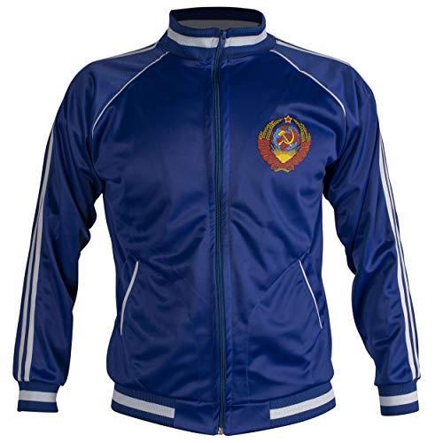 JL Sport Sowjetunion CCCP UDSSR 1970 Jacke Retro Fußball Anzug mit Reißverschluss Jacke - M von JL Sport