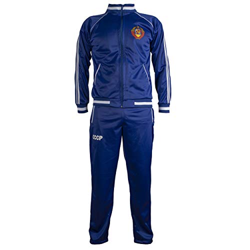JL Sport Sowjetunion CCCP UDSSR 1970 Jacke Retro Fußball Anzug mit Reißverschluss Jacke und Hose - XXL von JL Sport