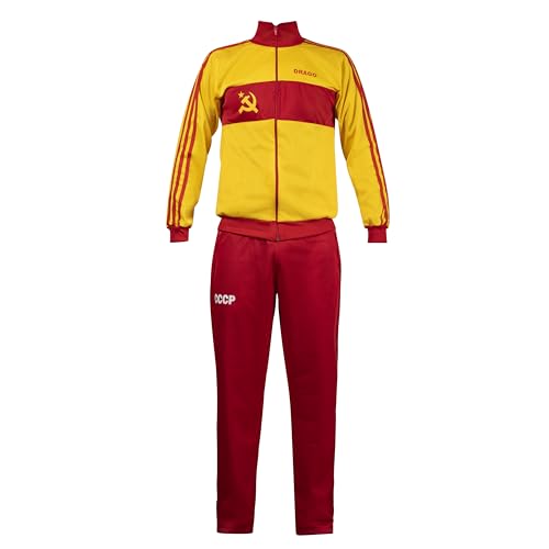 JL Sport Sowjetunion CCCP UdSSR Ivan Vasilyevich Drago Full Trainingsanzug Jacke Hose Retro Boxer Top, rot, S von JL Sport