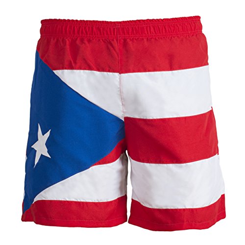 Puerto Rico Nationalflagge Unisex Cruise Badehose Sport Bermuda Shorts Strand Hosen Hose - M von JL Sport